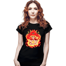 Load image into Gallery viewer, Daily_Deal_Shirts Fitted Shirts, Woman / Small / Black Peach Fire
