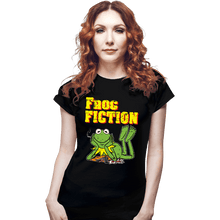 Load image into Gallery viewer, Daily_Deal_Shirts Fitted Shirts, Woman / Small / Black Frog Fiction
