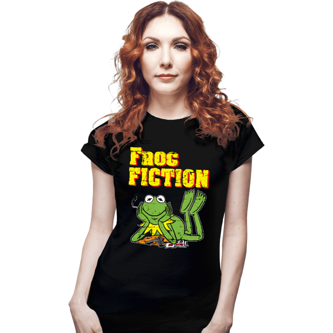 Daily_Deal_Shirts Fitted Shirts, Woman / Small / Black Frog Fiction