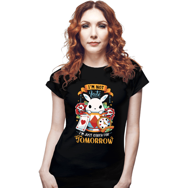 Daily_Deal_Shirts Fitted Shirts, Woman / Small / Black Wondrous Rabbit
