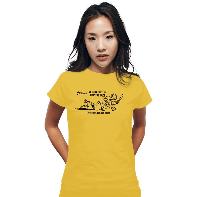 Daily_Deal_Shirts Fitted Shirts, Woman / Small / White Go To Camp Crystal Lake