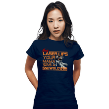 Load image into Gallery viewer, Daily_Deal_Shirts Fitted Shirts, Woman / Small / Navy Hey Laser Lips!
