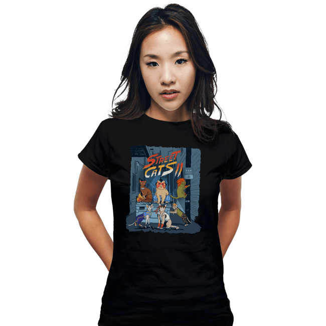 Shirts Fitted Shirts, Woman / Small / Black Street Cats II
