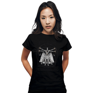 Daily_Deal_Shirts Fitted Shirts, Woman / Small / Black Vitruvian Moon Knight