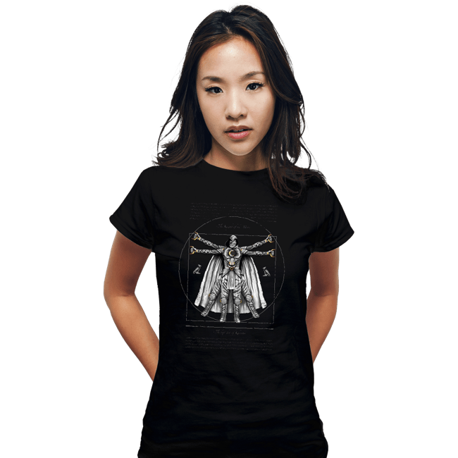 Daily_Deal_Shirts Fitted Shirts, Woman / Small / Black Vitruvian Moon Knight