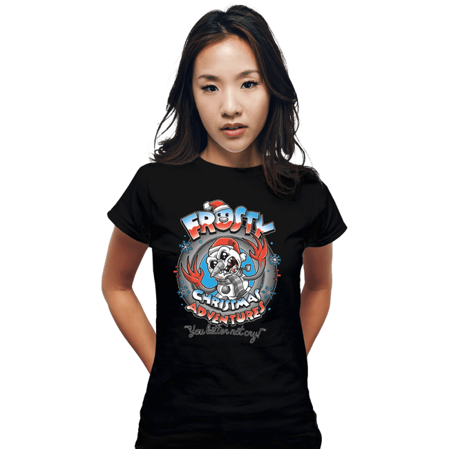 Daily_Deal_Shirts Fitted Shirts, Woman / Small / Black Frosty Christmas Adventures