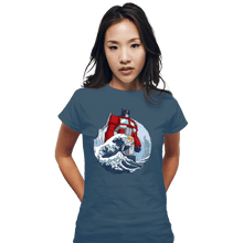 Load image into Gallery viewer, Secret_Shirts Fitted Shirts, Woman / Small / Indigo Blue Optimus Wave
