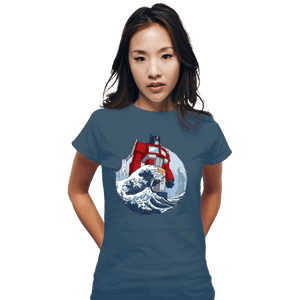 Secret_Shirts Fitted Shirts, Woman / Small / Indigo Blue Optimus Wave