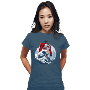 Secret_Shirts Fitted Shirts, Woman / Small / Indigo Blue Optimus Wave