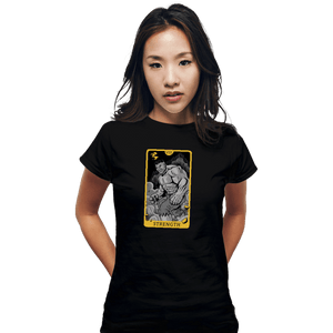 Shirts Fitted Shirts, Woman / Small / Black Tarot Strength