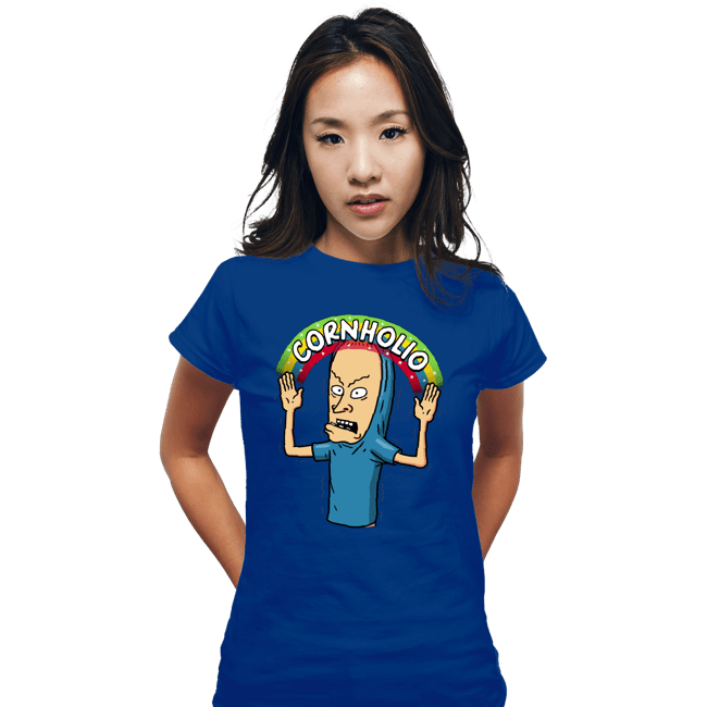 Secret_Shirts Fitted Shirts, Woman / Small / Royal Blue Cornholio Rainbow