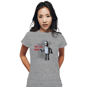 Shirts Fitted Shirts, Woman / Small / Sports Grey Kill All Humans