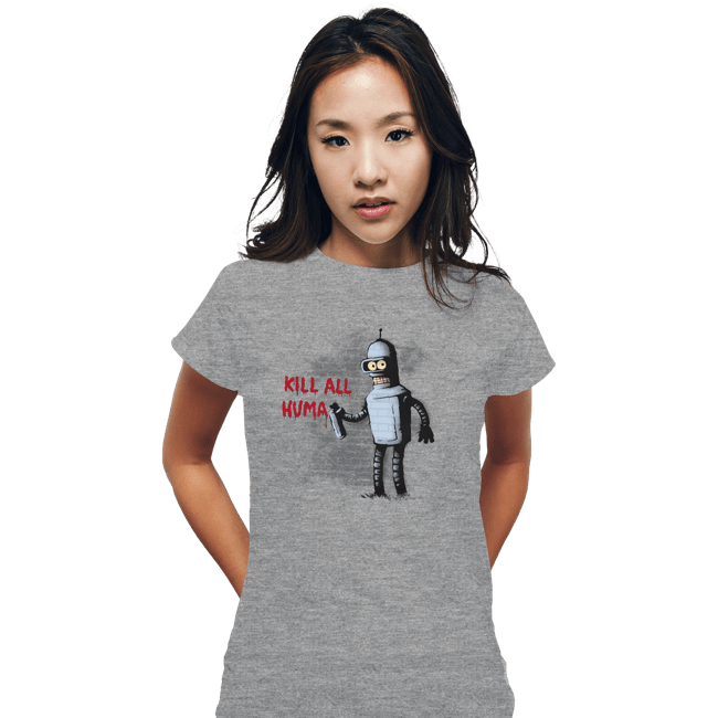 Shirts Fitted Shirts, Woman / Small / Sports Grey Kill All Humans