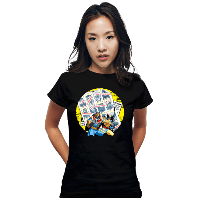 Daily_Deal_Shirts Fitted Shirts, Woman / Small / Black Future Past Animated