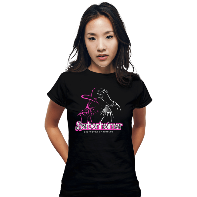Daily_Deal_Shirts Fitted Shirts, Woman / Small / Black Barbenheimer