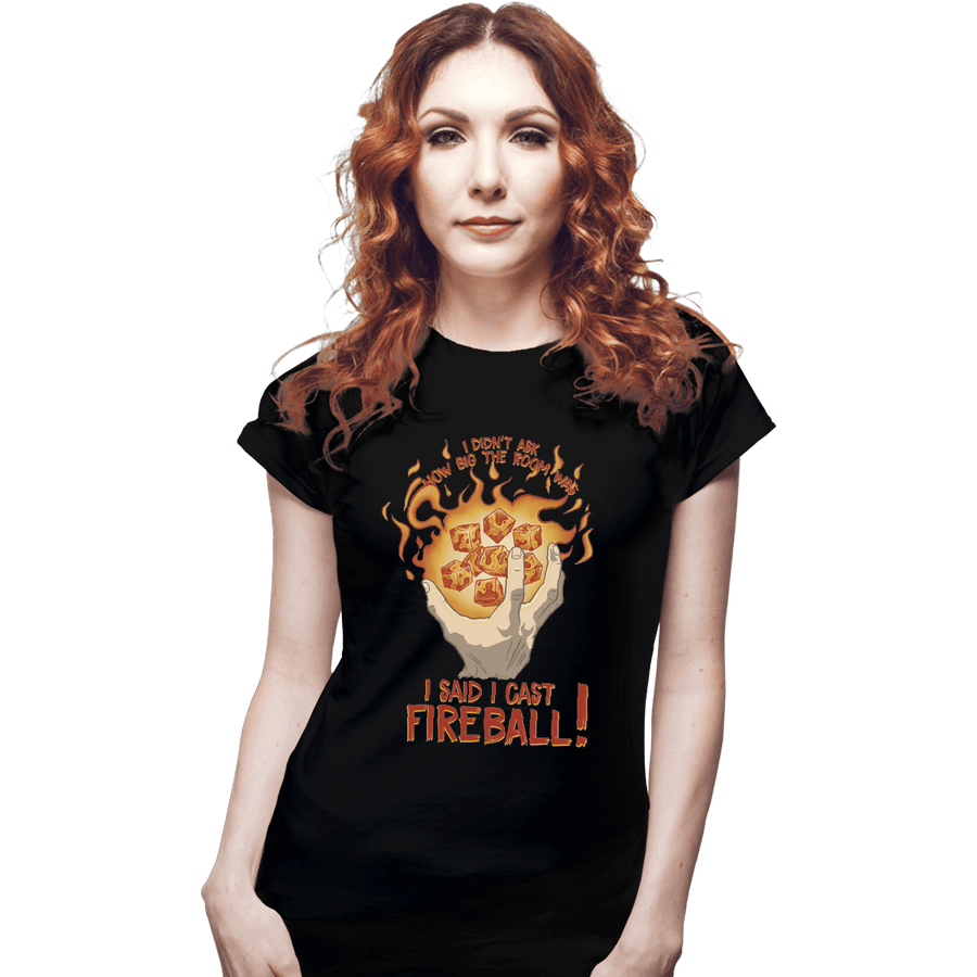 Shirts Fitted Shirts, Woman / Small / Black I Cast Fireball