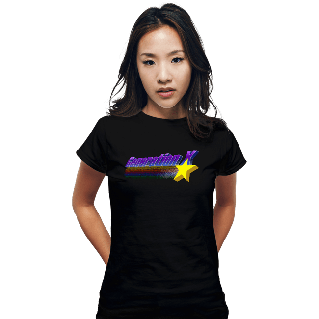 Daily_Deal_Shirts Fitted Shirts, Woman / Small / Black Generation X