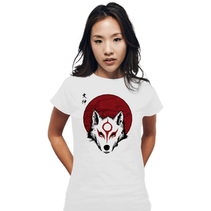 Shirts Fitted Shirts, Woman / Small / White Red Sun God