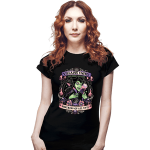Daily_Deal_Shirts Fitted Shirts, Woman / Small / Black Villains Unite Maleficent