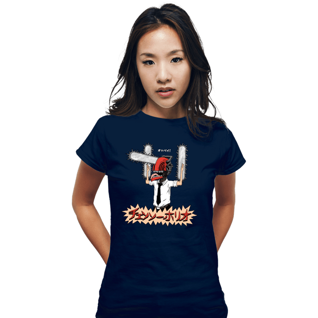 Daily_Deal_Shirts Fitted Shirts, Woman / Small / Navy Chainsawholio