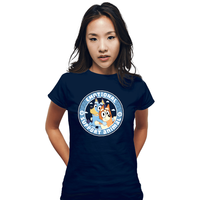 Daily_Deal_Shirts Fitted Shirts, Woman / Small / Navy Emotional Support Animals