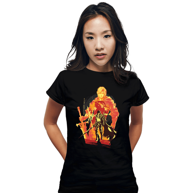 Daily_Deal_Shirts Fitted Shirts, Woman / Small / Black Flames Of Fates