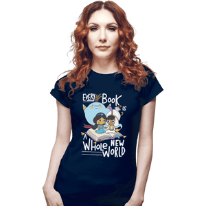 Shirts Fitted Shirts, Woman / Small / Navy Every Book Is a Whole New World