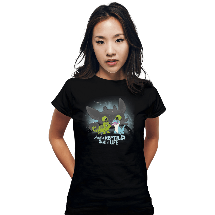 Shirts Fitted Shirts, Woman / Small / Black Adopt A Reptile