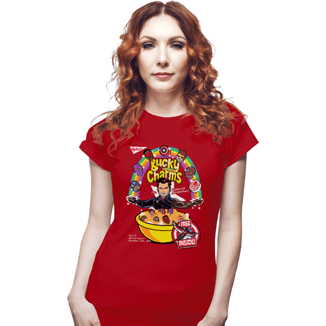 Shirts Fitted Shirts, Woman / Small / Red Bucky Charms