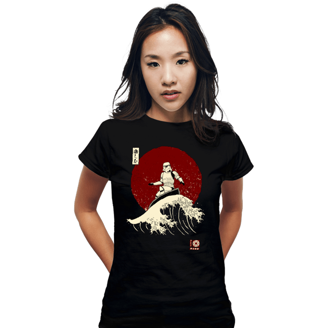 Daily_Deal_Shirts Fitted Shirts, Woman / Small / Black Empire Wave