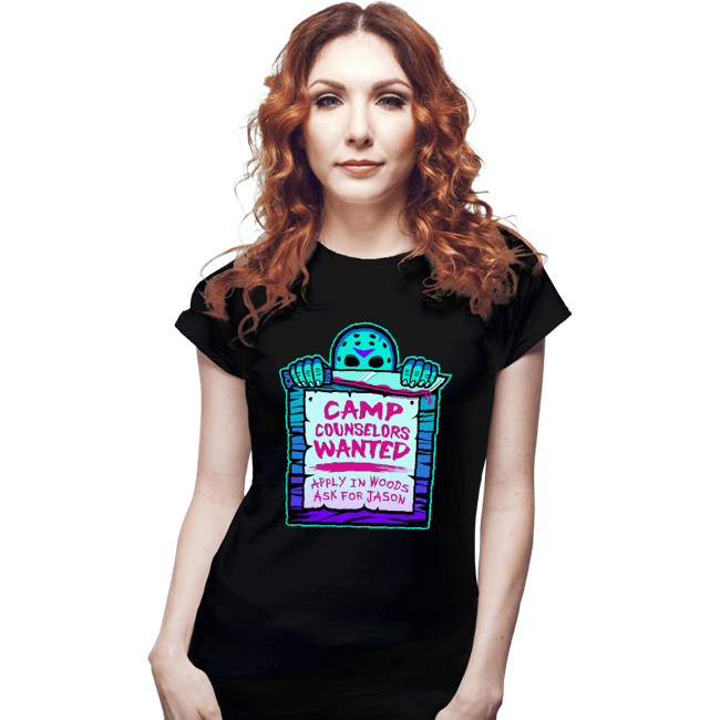 Daily_Deal_Shirts Fitted Shirts, Woman / Small / Black Camp Counselors Wanted