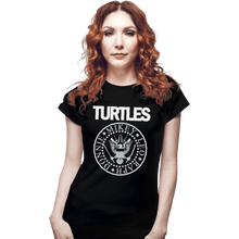 Load image into Gallery viewer, Shirts Fitted Shirts, Woman / Small / Black Turtles
