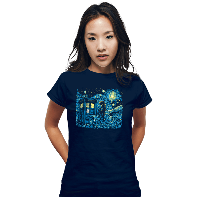 Daily_Deal_Shirts Fitted Shirts, Woman / Small / Navy Dreams Of Time And Space