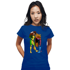Daily_Deal_Shirts Fitted Shirts, Woman / Small / Royal Blue Rogue And Gambit Love