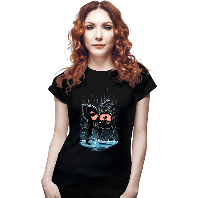 Daily_Deal_Shirts Fitted Shirts, Woman / Small / Black Bat Kiss