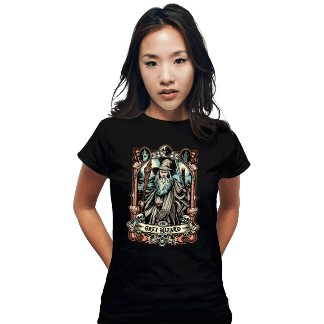 Daily_Deal_Shirts Fitted Shirts, Woman / Small / Black The Grey Wizard Crest