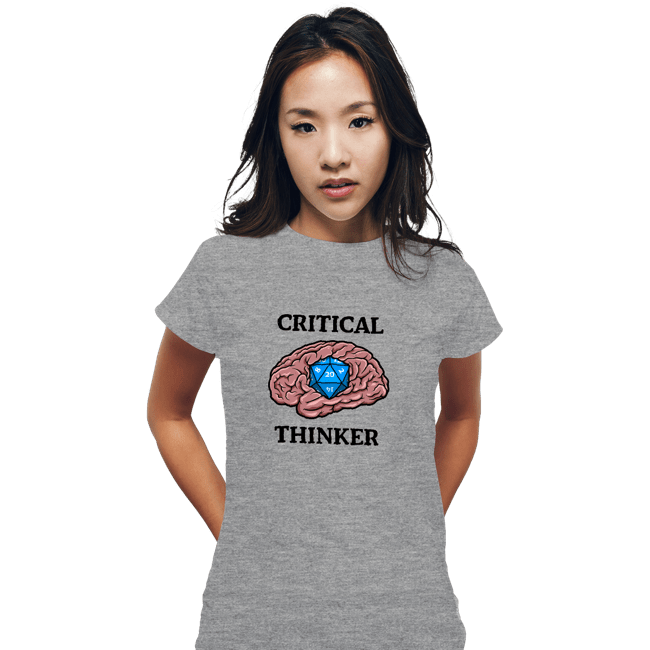Secret_Shirts Fitted Shirts, Woman / Small / Sports Grey Critical Thinker