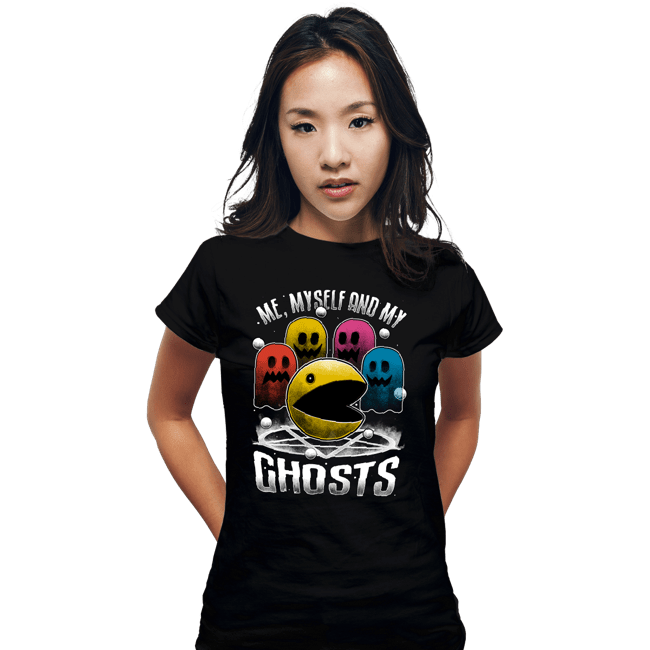 Daily_Deal_Shirts Fitted Shirts, Woman / Small / Black Me Myself And My Ghosts