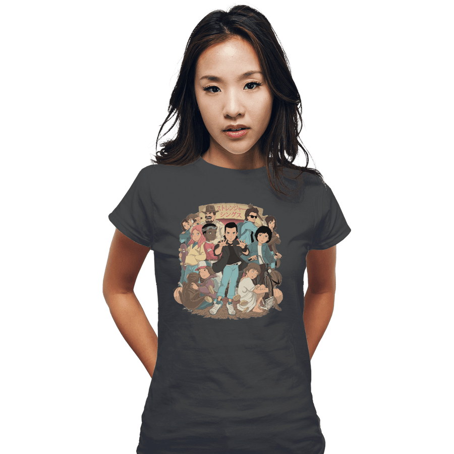 Shirts Fitted Shirts, Woman / Small / Charcoal Stranger Anime