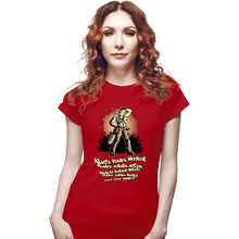 Load image into Gallery viewer, Shirts Fitted Shirts, Woman / Small / Red Klaatu Barada Nikto
