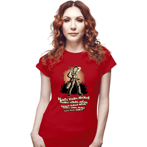 Shirts Fitted Shirts, Woman / Small / Red Klaatu Barada Nikto