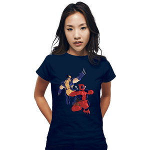 Secret_Shirts Fitted Shirts, Woman / Small / Navy Wolverine & Deadpool