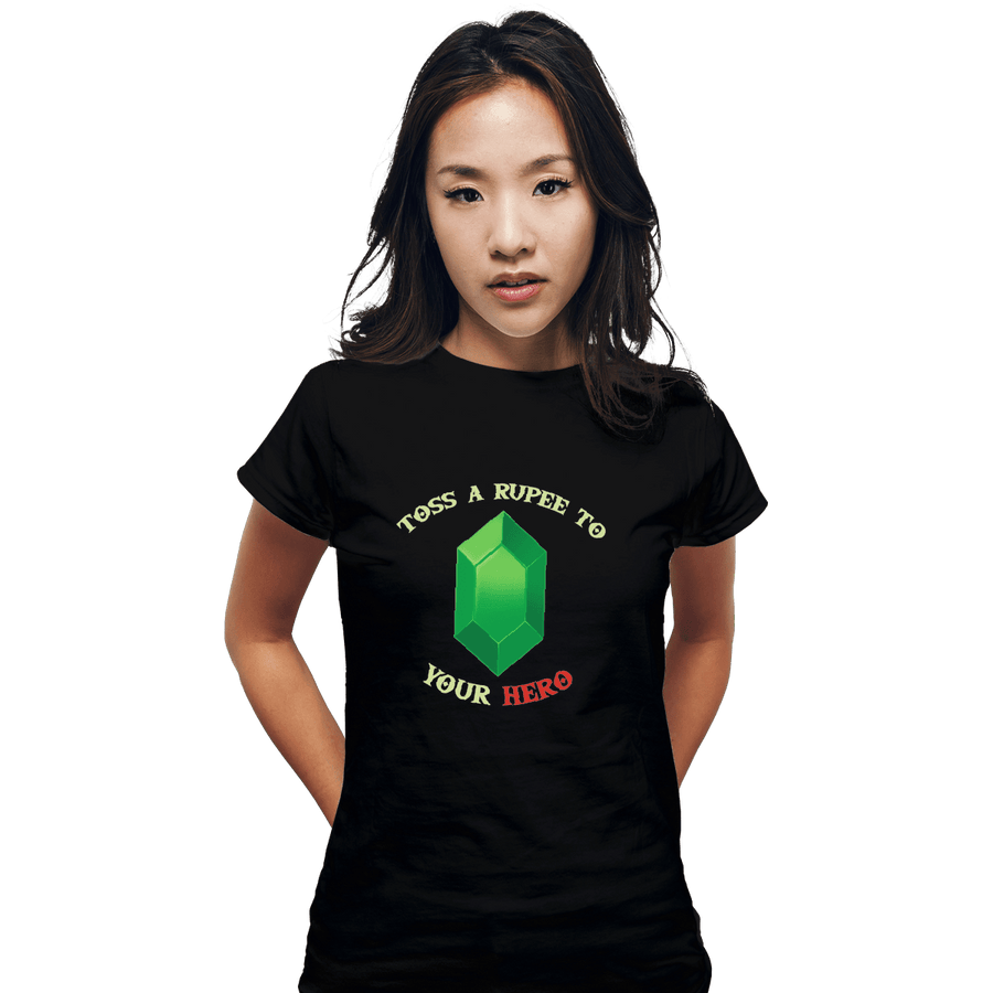 Shirts Fitted Shirts, Woman / Small / Black Toss A Rupee To Your Hero
