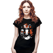 Load image into Gallery viewer, Daily_Deal_Shirts Fitted Shirts, Woman / Small / Black Spooky Kitty Crew
