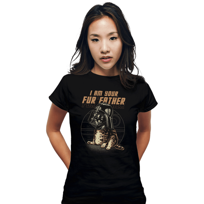 Daily_Deal_Shirts Fitted Shirts, Woman / Small / Black Vader Cat