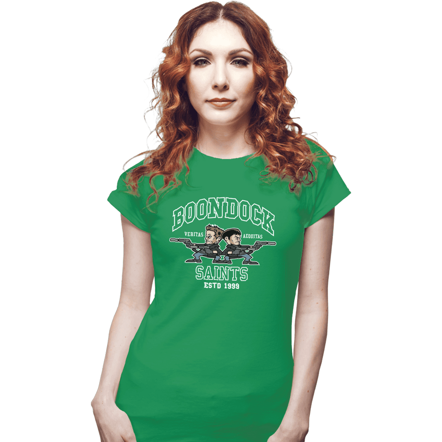 Shirts Fitted Shirts, Woman / Small / Irish Green Fighting Saints