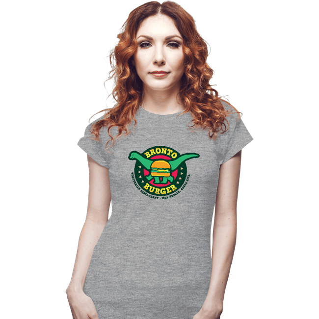 Daily_Deal_Shirts Fitted Shirts, Woman / Small / Sports Grey Bronto Burger
