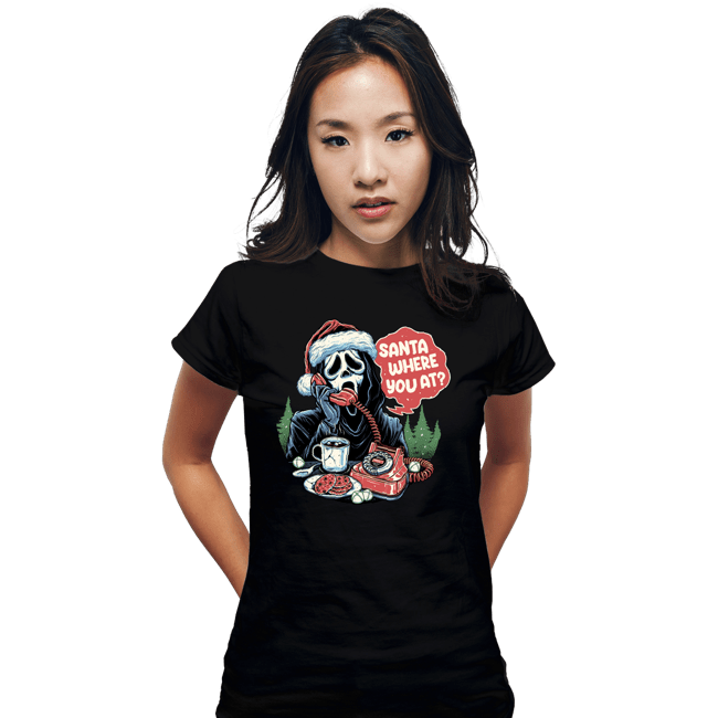 Secret_Shirts Fitted Shirts, Woman / Small / Black Ghostface Santa
