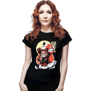 Daily_Deal_Shirts Fitted Shirts, Woman / Small / Black Ninja Panda