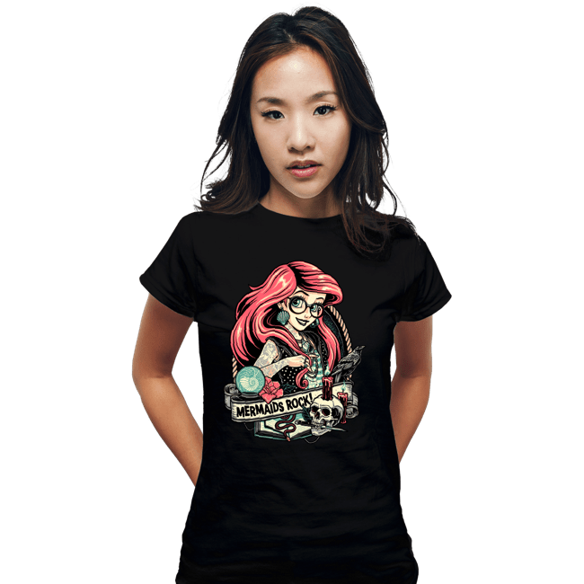 Secret_Shirts Fitted Shirts, Woman / Small / Black Rocker Ariel!